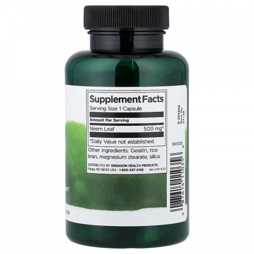 Swanson Neem Leaf 500 mg, 100 капсул CN20229-1 Swanson Swanson Neem Leaf 500 mg, 100 капсул CN20229-1 Swanson