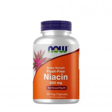 NOW Flush-Free Niacin 500 mg Double Strength, 90 вегакапсул