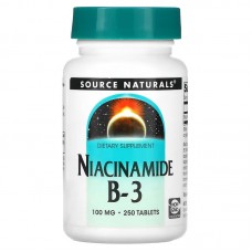 Source Naturals Niacinamide B3 100 mg, 250 таблеток Source Naturals Niacinamide B3 100 mg, 250 таблеток