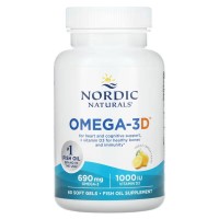 Nordic Naturals Omega-3D, 60 капсул - Лимон Nordic Naturals Omega-3D, 60 капсул - Лимон