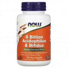 NOW 8 Billion Acidophilus & Bifidus, 120 вегакапсул