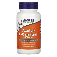 NOW Acetyl-L-Carnitine 500 mg, 50 вегакапсул