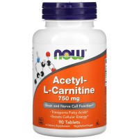 NOW Acetyl-L-Carnitine 750 mg, 90 таблеток NOW Acetyl-L-Carnitine 750 mg, 90 таблеток