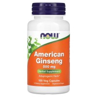 NOW American Ginseng 500 mg, 100 вегакапсул NOW American Ginseng 500 mg, 100 вегакапсул