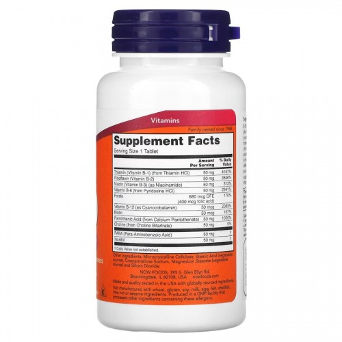 NOW Vitamin B-50, 100 таблеток CN12433 NOW NOW Vitamin B-50, 100 таблеток CN12433 NOW