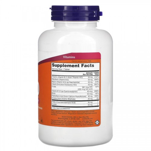 NOW Vitamin B-50, 250 таблеток CN12434 NOW NOW Vitamin B-50, 250 таблеток CN12434 NOW