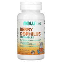 NOW Kids BerryDophilus 2 Billion Chewables, 60 жувальних таблеток - Ягоди NOW Kids BerryDophilus 2 Billion Chewables, 60 жувальних таблеток - Ягоди