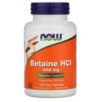 NOW Betaine HCl 648 mg, 120 вегакапсул
