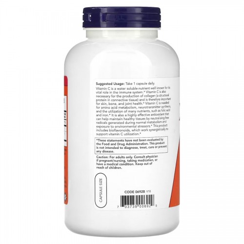 NOW Vitamin C-1000 with Bioflavonoids, 250 вегакапсул CN12472 NOW NOW Vitamin C-1000 with Bioflavonoids, 250 вегакапсул CN12472 NOW