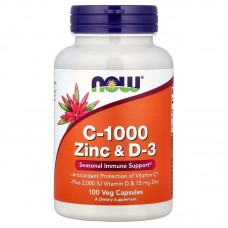 NOW Vitamin C-1000 Zinc & D-3, 100 вегакапсул NOW Vitamin C-1000 Zinc & D-3, 100 вегакапсул