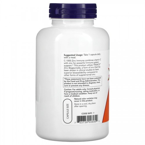 NOW Vitamin C-1000 & Zinc Immune, 180 вегакапсул CN13415 NOW NOW Vitamin C-1000 & Zinc Immune, 180 вегакапсул CN13415 NOW