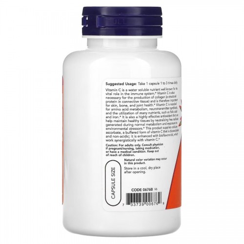 NOW NOW Vitamin C-500 Calcium Ascorbate, 100 вегакапсул CN12478 NOW NOW Vitamin C-500 Calcium Ascorbate, 100 вегакапсул CN12478