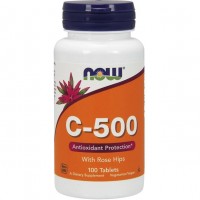 NOW Vitamin C-500 Rose Hips, 100 таблеток