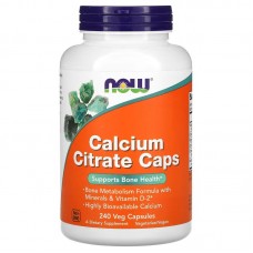 NOW Calcium Citrate Caps, 240 вегакапсул