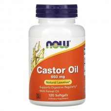 NOW Castor Oil 650 mg, 120 капсул