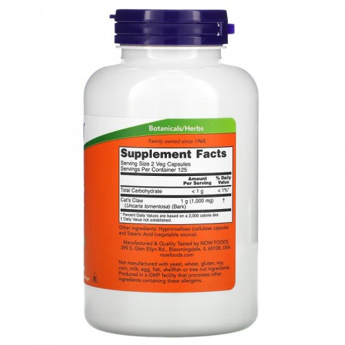 NOW Cat's Claw 500 mg, 250 капсул CN10254 NOW NOW Cat's Claw 500 mg, 250 капсул CN10254 NOW