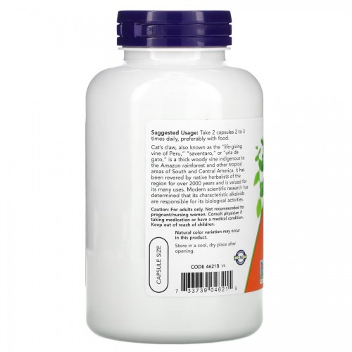 NOW Cat's Claw 500 mg, 250 капсул CN10254 NOW NOW Cat's Claw 500 mg, 250 капсул CN10254 NOW