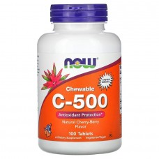 NOW Vitamin C-500, 100 жувальних таблеток - Вишня NOW Vitamin C-500, 100 жувальних таблеток - Вишня
