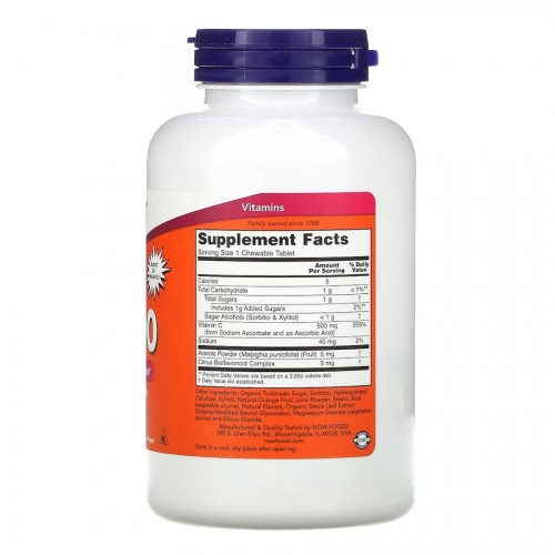 NOW Vitamin C-500, 100 жувальних таблеток - Апельсин CN12476 NOW NOW Vitamin C-500, 100 жувальних таблеток - Апельсин CN12476 NOW