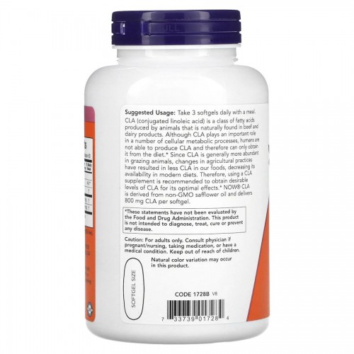 NOW CLA 800 mg, 180 капсул CN13452 NOW NOW CLA 800 mg, 180 капсул CN13452 NOW