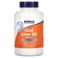 NOW Cod Liver Oil 650 mg, 250 капсул NOW Cod Liver Oil 650 mg, 250 капсул