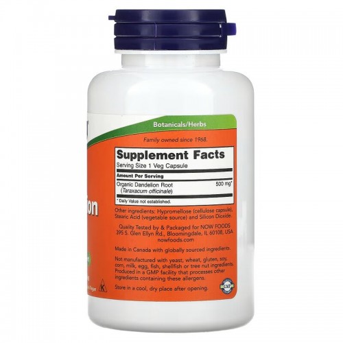 NOW Dandelion Root 500 mg, 100 вегакапсул CN10369 NOW NOW Dandelion Root 500 mg, 100 вегакапсул CN10369 NOW