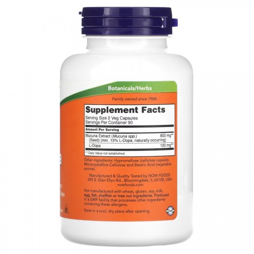 NOW Dopa Mucuna, 180 вегакапсул CN12216 NOW NOW Dopa Mucuna, 180 вегакапсул CN12216 NOW