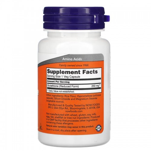 NOW Glutathione 250 mg, 60 вегакапсул CN11200 NOW NOW Glutathione 250 mg, 60 вегакапсул CN11200 NOW