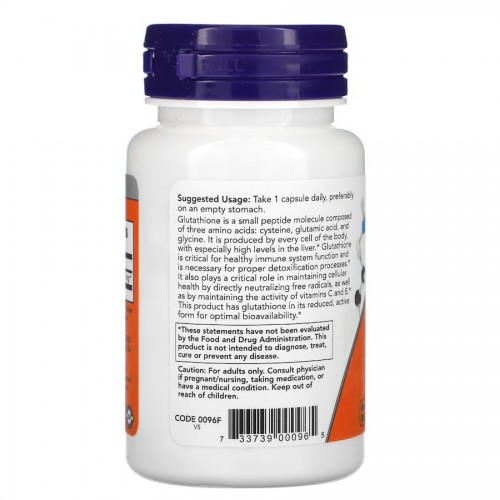 NOW Glutathione 250 mg, 60 вегакапсул CN11200 NOW NOW Glutathione 250 mg, 60 вегакапсул CN11200 NOW