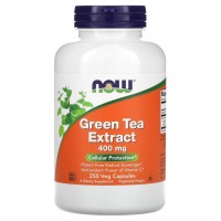 NOW Green Tea Extract 400 mg, 250 вегакапсул