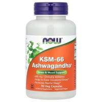 NOW KSM-66 Ashwagandha 600 mg, 90 вегакапсул NOW KSM-66 Ashwagandha 600 mg, 90 вегакапсул