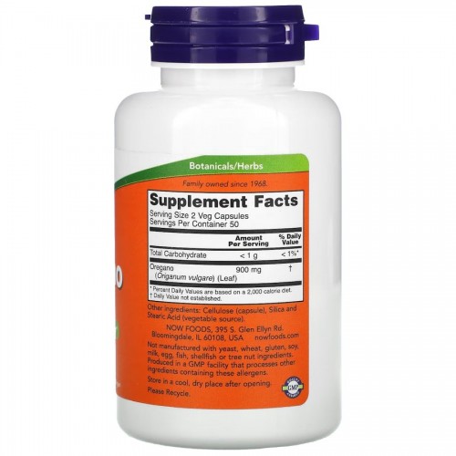 NOW Oregano 450 mg, 100 вегакапсул CN12269 NOW NOW Oregano 450 mg, 100 вегакапсул CN12269 NOW