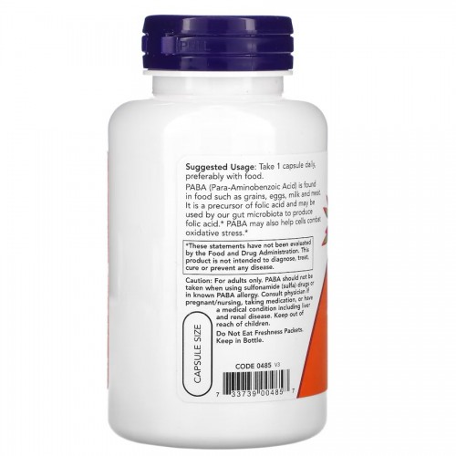 NOW PABA 500 mg, 100 капсул CN11559 NOW NOW PABA 500 mg, 100 капсул CN11559 NOW