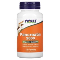 NOW Pancreatin 2000 mcg, 100 капсул