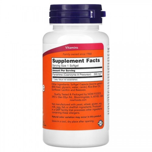 NOW Pantethine 300 mg, 60 капсул CN11566 NOW NOW Pantethine 300 mg, 60 капсул CN11566 NOW