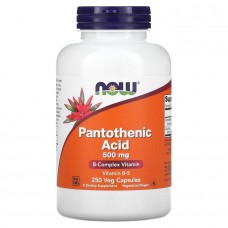 NOW Pantothenic Acid 500 mg, 250 вегакапсул NOW Pantothenic Acid 500 mg, 250 вегакапсул