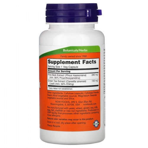 NOW Pine Bark Extract 240 mg, 90 вегакапсул CN11570 NOW NOW Pine Bark Extract 240 mg, 90 вегакапсул CN11570 NOW