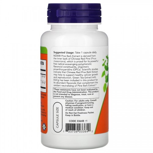 NOW Pine Bark Extract 240 mg, 90 вегакапсул CN11570 NOW NOW Pine Bark Extract 240 mg, 90 вегакапсул CN11570 NOW