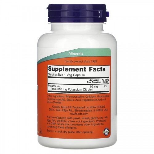NOW Potassium Citrate 99 mg, 180 капсул CN11581 NOW NOW Potassium Citrate 99 mg, 180 капсул CN11581 NOW