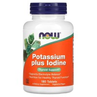 NOW Potassium plus Iodine, 180 таблеток NOW Potassium plus Iodine, 180 таблеток