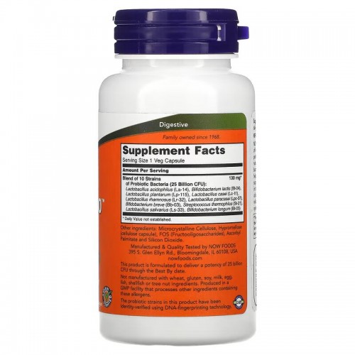 NOW Probiotic-10 25 billion, 100 вегакапсул CN4269 NOW NOW Probiotic-10 25 billion, 100 вегакапсул CN4269 NOW