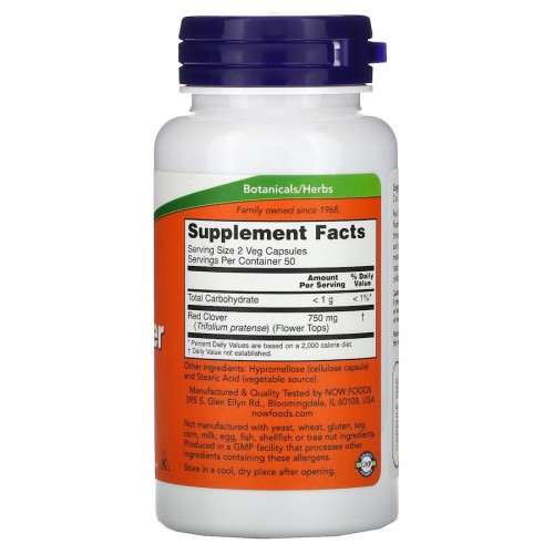 NOW Red Clover 375 mg, 100 вегакапсул CN11601 NOW NOW Red Clover 375 mg, 100 вегакапсул CN11601 NOW