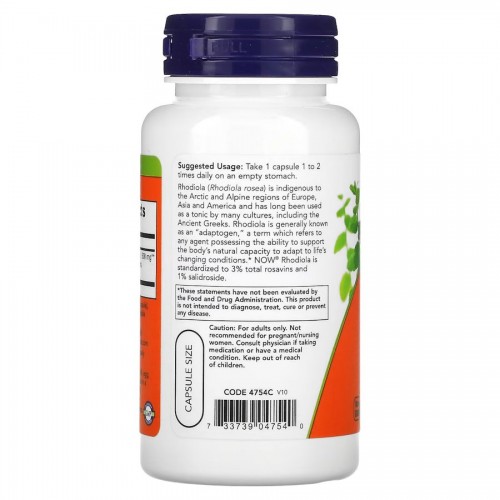 NOW Rhodiola 500 mg, 60 вегакапсул CN11621 NOW NOW Rhodiola 500 mg, 60 вегакапсул CN11621 NOW