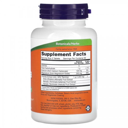 NOW Triphala 500 mg, 120 таблеток CN12286 NOW NOW Triphala 500 mg, 120 таблеток CN12286 NOW