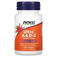 NOW Ultra A & D-3 25000/1000 IU, 100 капсул NOW Ultra A & D-3 25000/1000 IU, 100 капсул