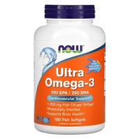 NOW Ultra Omega-3, 180 рыбных капсул NOW Ultra Omega-3, 180 рыбных капсул