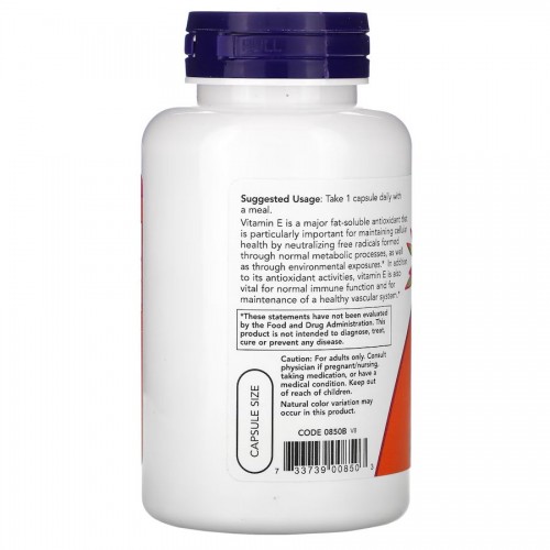 NOW Vegetarian Dry E-400, 100 вегакапсул CN12390 NOW NOW Vegetarian Dry E-400, 100 вегакапсул CN12390 NOW