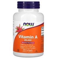 NOW Vitamin A 25000 IU, 250 капсул NOW Vitamin A 25000 IU, 250 капсул