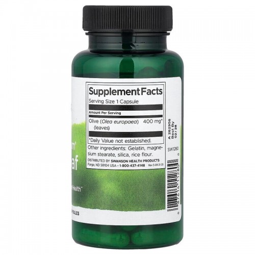 Swanson Olive Leaf Extract 400 mg Full Spectrum, 60 капсул CN20214-1 Swanson Swanson Olive Leaf Extract 400 mg Full Spectrum, 60 капсул CN20214-1 Swanson