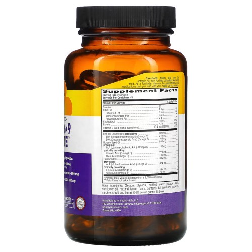 Country Life Omega 3-6-9 Complete, 90 капсул CN10490 Country Life Country Life Omega 3-6-9 Complete, 90 капсул CN10490 Country Life